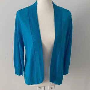 Tommy Bahama Turquoise Open Front Cardigan